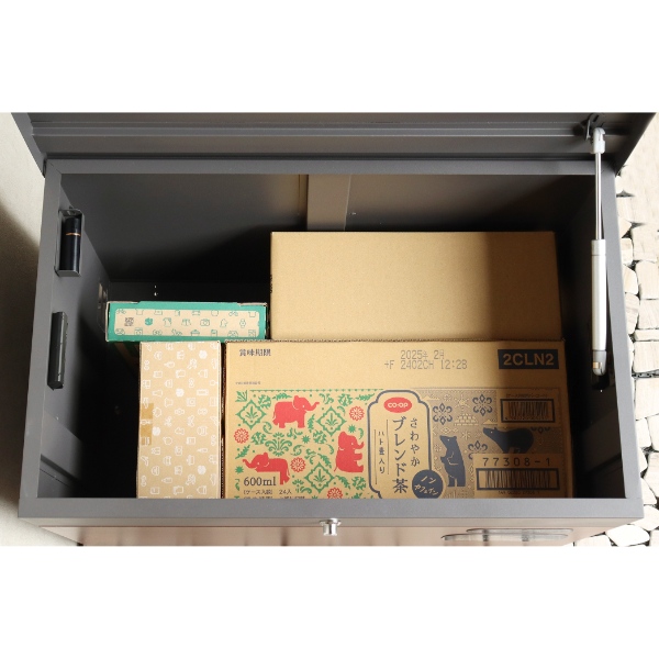 ベンチ収納宅配ボックス Paola パオラ ダークグレー ブラウン木目 宅配ボックス 宅配BOX 置き配 ボックス おしゃれ PBX-096_8