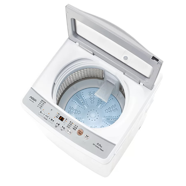 洗濯機【京都は標準設置込み】アクア 5.0kg 全自動洗濯機 ホワイト AQUA AQW-S5R-W