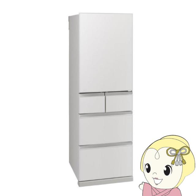 冷蔵庫 【標準設置費込】 三菱電機 置けるスマート大容量 BDシリーズ 455L スリム幅60cm 右開き 5ドア グランドリネンホワイト MR-BD46M-W ぎおん