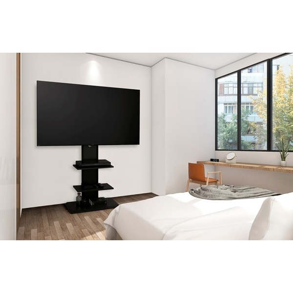アイリスオーヤマ スタンドテレビ台 UTS-700R-BO ブラックオーク テレビ台 ハイタイプ 壁掛け風 テレビスタンド 壁寄せ スタンド_7
