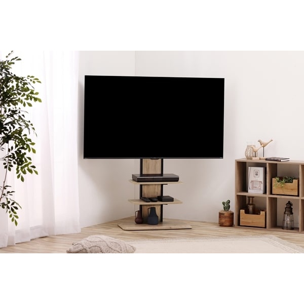 アイリスオーヤマ スタンドテレビ台 UTS-700R-LN ライトナチュラル テレビ台 ハイタイプ 壁掛け風 テレビスタンド 壁寄せ スタンド_9
