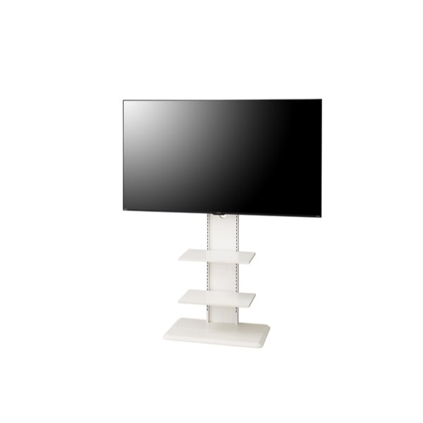 アイリスオーヤマ スタンドテレビ台 UTS-700R-OW オフホワイト テレビ台 ハイタイプ 壁掛け風 テレビスタンド 壁寄せ スタンド_2