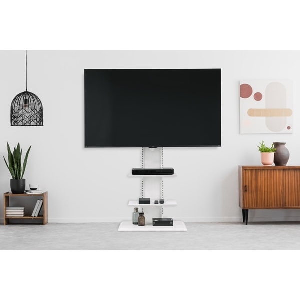 アイリスオーヤマ スタンドテレビ台 UTS-700R-OW オフホワイト テレビ台 ハイタイプ 壁掛け風 テレビスタンド 壁寄せ スタンド_6