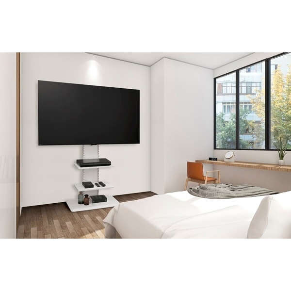 アイリスオーヤマ スタンドテレビ台 UTS-700R-OW オフホワイト テレビ台 ハイタイプ 壁掛け風 テレビスタンド 壁寄せ スタンド_7