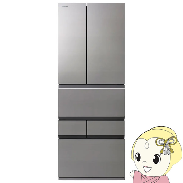 冷蔵庫 【標準設置費込】 東芝 TOSHIBA 551L 6ドア アッシュグレージュ GR-Y550FZ-ZH ぎおん