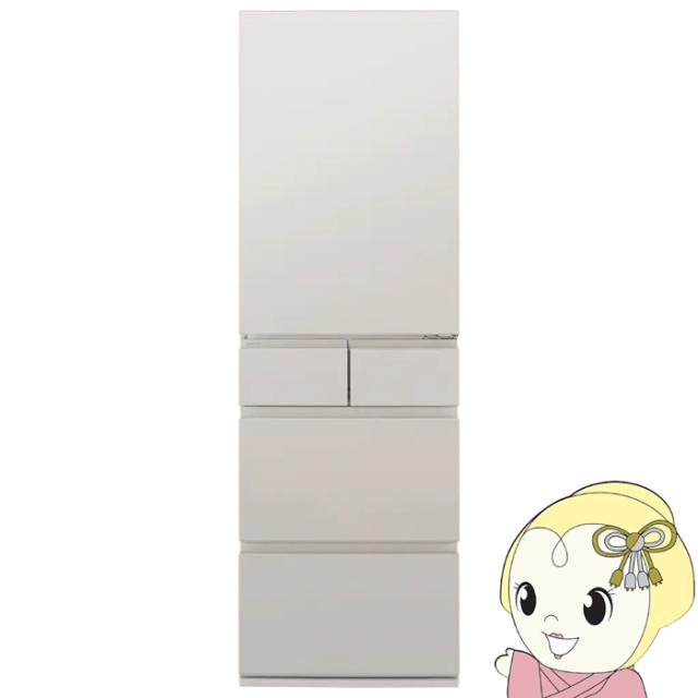 [予約 1ヶ月以上以降]冷蔵庫 【標準設置費込】 Panasonic パナソニック 410L 5ドア 左開き マットライトベージュ NR-E41RY2L-C ぎおん