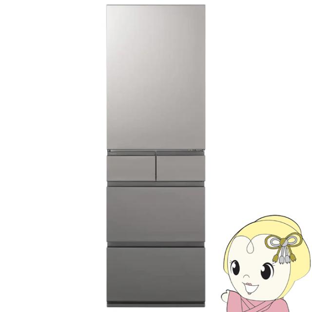 [予約 1ヶ月以上以降]冷蔵庫 【標準設置費込】 Panasonic パナソニック 410L 5ドア 左開き シルバー NR-E41RY2L-S ぎおん