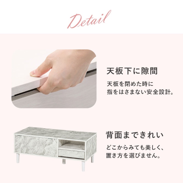 ドレッサー テーブル 収納 大容量 ドレッサーテーブル おしゃれ コンパクト 95cm ローテーブル デスク 机 コスメテーブル チャコールグレー_17