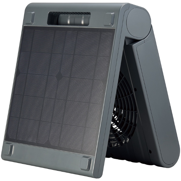 在庫あり　アピックス ソーラーパワーファン APF-565L-GY 扇風機 ソーラー充電 防水IPX4 LEDライト付 スマホ充電 防災 節電 グレー APIX_2