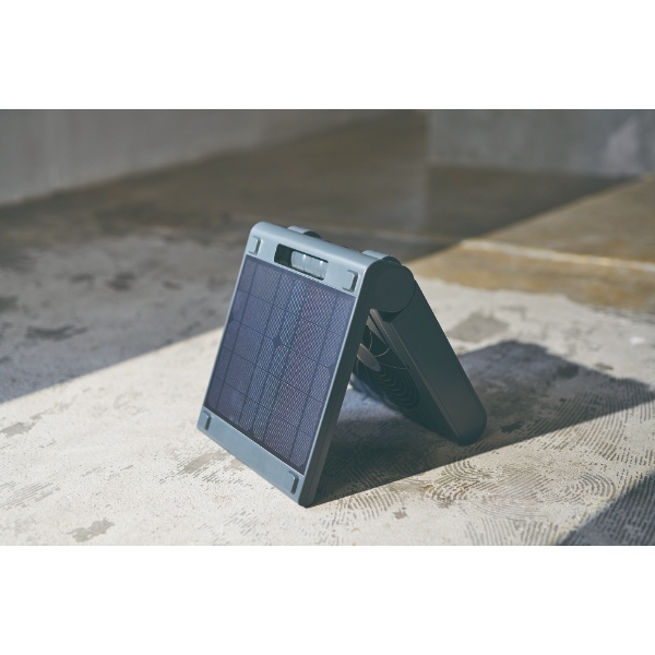 在庫あり　アピックス ソーラーパワーファン APF-565L-GY 扇風機 ソーラー充電 防水IPX4 LEDライト付 スマホ充電 防災 節電 グレー APIX_5