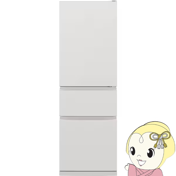 冷蔵庫【標準設置費込み】三菱電機 365L 幅60cm 右開き 3ドア マットリネンホワイト MR-CX37M-W　ぎおん