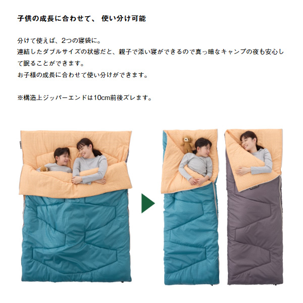 在庫あり　シュラフ 寝袋 封筒型 スリーピングバッグ 丸洗い 冬用 -2度 ミニバンぴったり寝袋・-2 BD ロゴス LOGOS 72600241