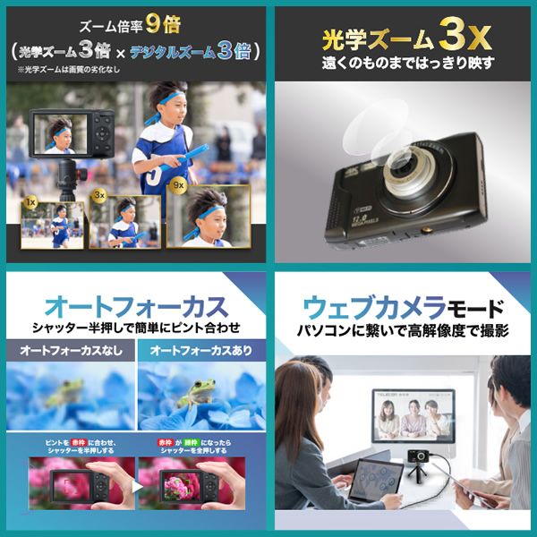 デジタルカメラ CALSモード・Wi-Fi機能搭載 光学ズーム3倍デジタルカメラ TT-OD1200_4