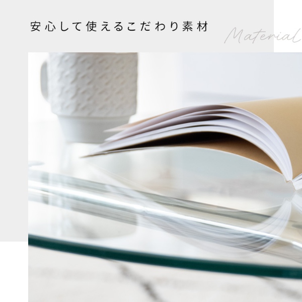ガラスセンターテーブル Trares（トラレス）直径80cm ラウンドテーブル シンプル スタイリッシュ 高級感 可愛い 韓国インテリア シルバー脚_10