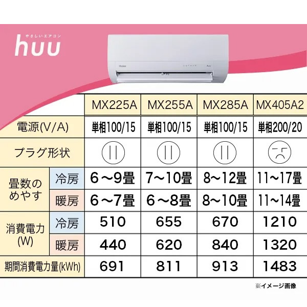 エアコン ハイアール 2025年 huu フー MXシリーズ ホワイト JAA-MX255A-W 8畳用 単相100V フィルター自動お掃除機能付き_15
