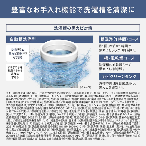 在庫あり　洗濯機 【京都は標準設置込み】パナソニック　Panasonic　全自動洗濯機 洗濯8.0kg FAシリーズ ホワイト　NA-FA8H5-W_5
