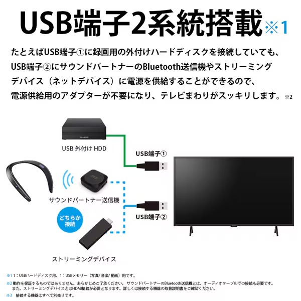 テレビ 2T-C24GE1 SHARP シャープ AQUOS アクオス GE1ライン 液晶テレビ 24V型 ハイビジョン 外付HDD対応_7
