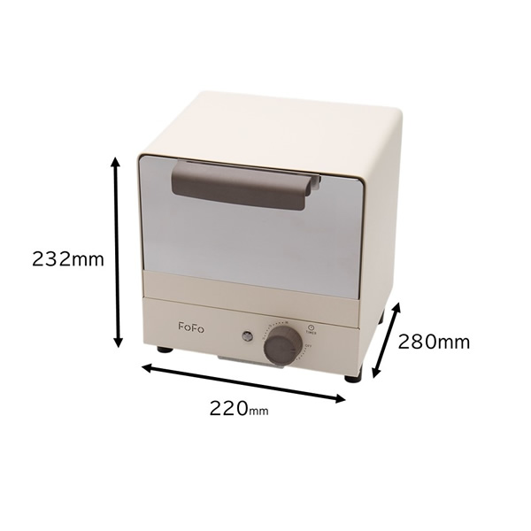 FoFo小型コンベクションオーブントースター 5L バニラ コンパクト 両面 
