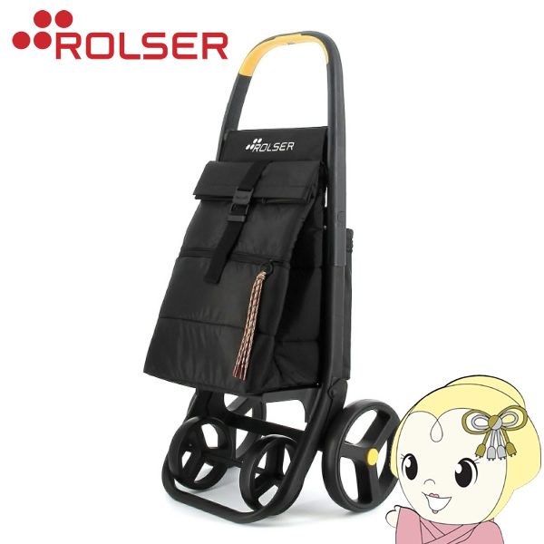 ROLSER ロルサー ショッピングカート キャスター付き 保冷バッグ付き キャリーカート キャリーバッグ ブラック 8PLUS POLAR BK RS-01PR