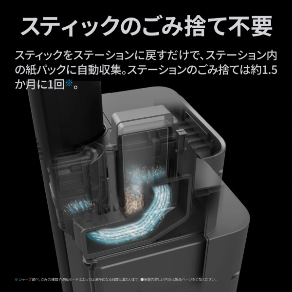 掃除機 SHARP シャープ コードレススティック掃除機 ステーションタイプ グレー系 RACTIVE Air STATION EC-XR2-H_8
