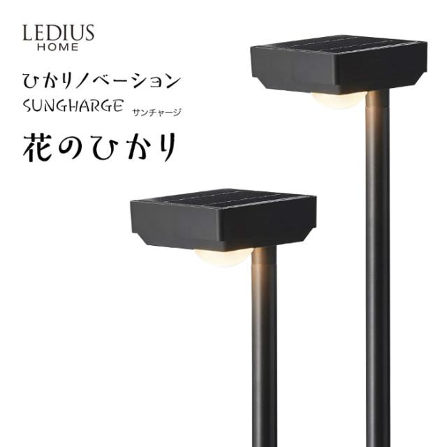 ひかりノベーション SUNCHARGE サンチャージ 花のひかり 2個セット 置くだけ 太陽光 花壇 LGS-LH02P_1