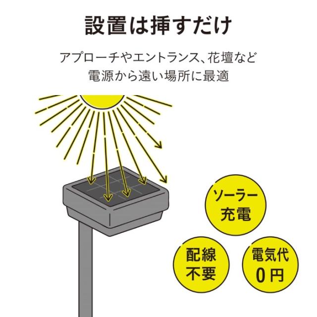 ひかりノベーション SUNCHARGE サンチャージ 花のひかり 2個セット 置くだけ 太陽光 花壇 LGS-LH02P_6
