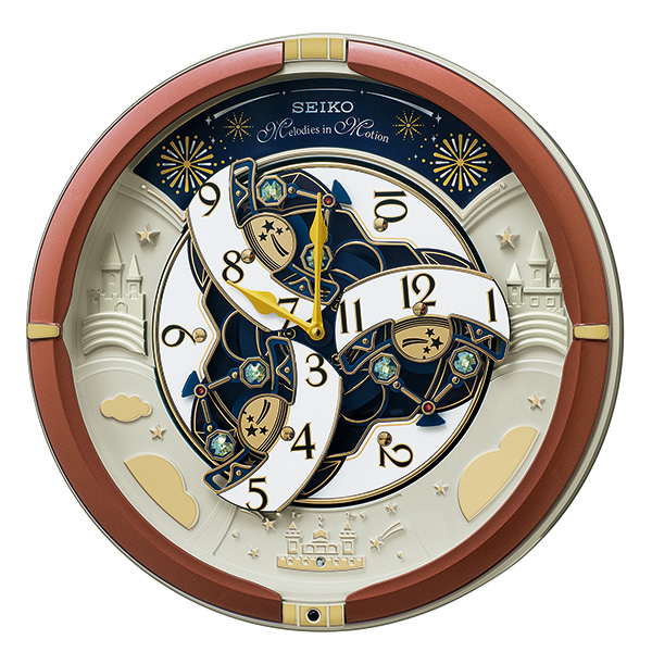 掛け時計 茶 メタリック塗装 セイコー SEIKO 壁掛け からくり時計 RE601B メロディ 音量調節_2