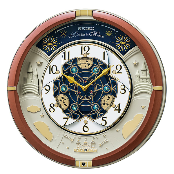 掛け時計 茶 メタリック塗装 セイコー SEIKO 壁掛け からくり時計 RE601B メロディ 音量調節_3