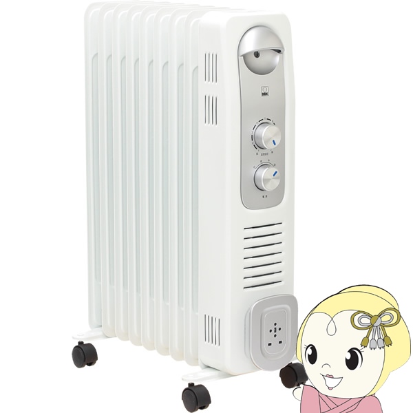 【メーカー直送】 オイルヒーター DBK 1000W 3〜7畳用 9枚フィン キャスター＆ハンドル付き ホワイト DRC1009WS