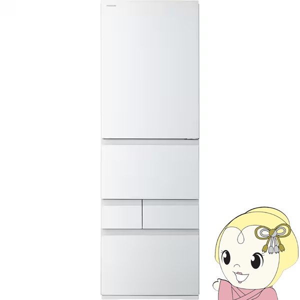 [予約]冷蔵庫【設置込】東芝 411L 幅60cm 右開き 5ドア VEGETA ベジータ GXKシリーズ グランホワイト GR-Y41GXK-EW ぎおん