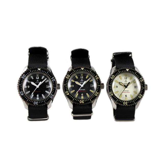 腕時計 NAVAL MILITARY WATCH ナバルウォッチ Automatic ROYAL Military Diver TYPE MIL.-05 A SV/BK 自動巻き NATOベルト_5