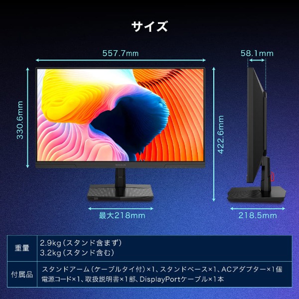 【メーカー直送】ゲーミングモニター 24.5型 MAXZEN マクスゼン MGM25IC03 FHD FullHD 24.5インチ ノングレア_17