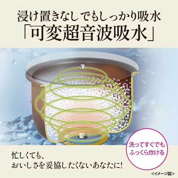 在庫あり　炊飯器 三菱電機 IHジャー炊飯器 ダブル備長炭コート「熾火（おきび）」2層厚釜 5.5合炊き 黒曜（こくよう） NJ-VS10H-B_3