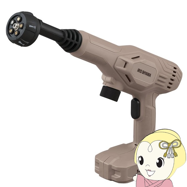高圧洗浄機 アイリスオーヤマ 充電式 ハンディウォッシャー コードレス ペールブラウン JHW-102 軽量 小型 洗車 洗車セット 大掃除