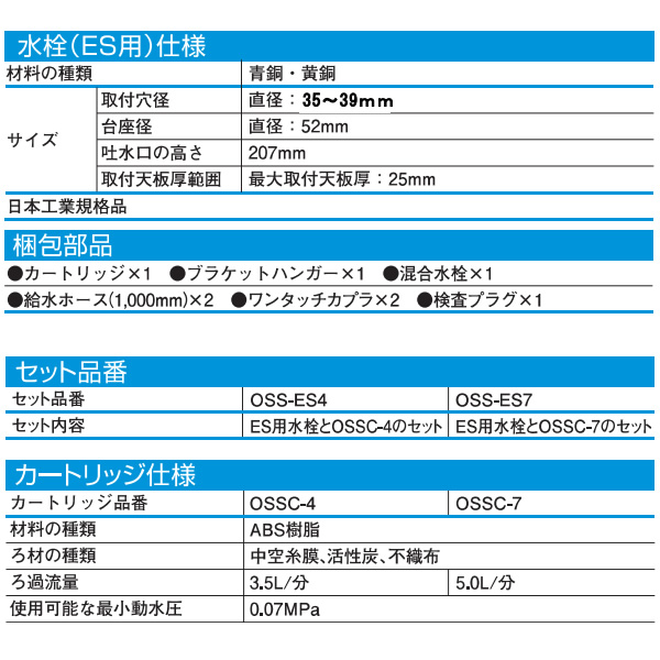 アンダーシンクII形浄水器 キッツマイクロフィルター 家庭用オアシックス OSS-ES カートリッジOSSC-4付 OSS-ES4_7