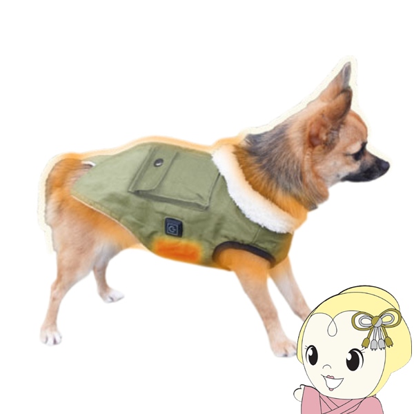 [予約]愛犬用ヒーターベスト「ワンだふるウォーム」バッテリー付き 小型犬用 ヒーター内蔵ベスト 犬用 防寒着 ペット服 サンコー DGHV25AGR