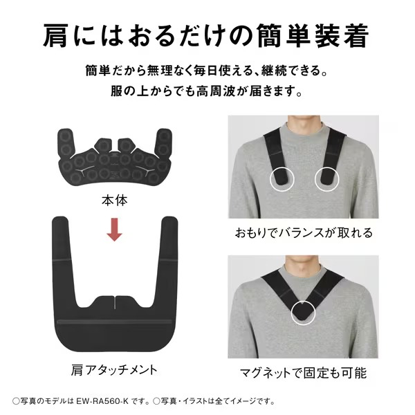 在庫あり　肩 マッサージ器 パナソニック コリコランワイド3D 肩専用 高周波治療器 グレージュ 肩こり プレゼント 母の日 EW-RA560-H_7