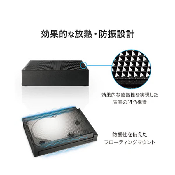 外付けHDD 16TB 大容量 USB3.2 Gen1 テレビ録画 パソコン保存 データ保存 I-O DATA アイ・オー・データ HDCX-UT16P_5