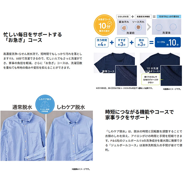 [予約]Haier 全自動洗濯機 ホワイト JW-UD61C white Haier ハイアール 縦型 洗濯6.0kg 槽風乾燥 DDインバーターモーター_5