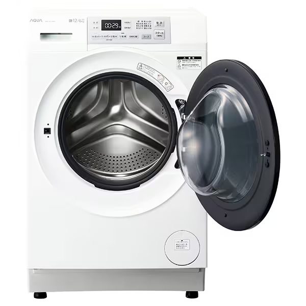 [予約 約1-2週間以降]ドラム式洗濯乾燥機 【標準設置費込】 AQUA アクア まっ直ぐドラム 洗濯12kg/乾燥6kg 右開き ホワイト AQW-SD12A-R-W_1
