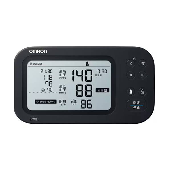 血圧計 上腕式血圧計 デジタル血圧計 オムロン HCR-7628T フィットカフプラス 日本製 プレミアムモデル
