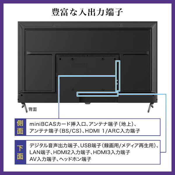 液晶テレビ 43型 CHiQ 43インチ メーカー直送 JU43QM9SG 4K スマートテレビ Google TV 高画質 HDR 壁掛け対応 スマホ連動 Google Play対応_6