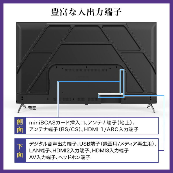 液晶テレビ CHiQ スマートテレビ メーカー直送 55型 55インチ テレビ Google TV 4K 高画質 HDR 壁掛け対応 スマホ連動 Google Play対応 JU55QN9SG_6