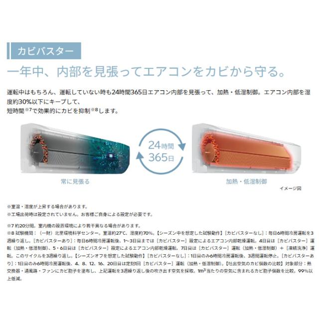 エアコン 標準工事費込 日立 白くまくん 6畳 ルームエアコン 100V (冷房：6〜9畳/ 暖房：5〜6畳) Dシリーズ スターホワイト RAS-DR2226S-W_5