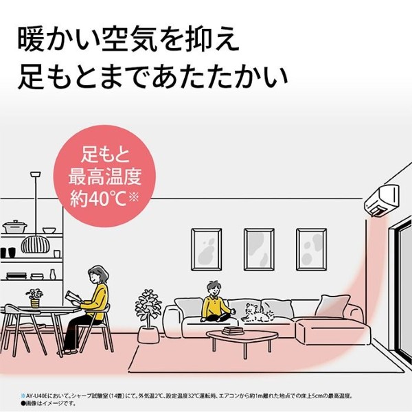 [予約]エアコン シャープ AY-U22E-W Eシリーズ 2.2kW 主に6畳 単相100V プラズマクラスター スタンダード 冷暖房 ホワイト_5