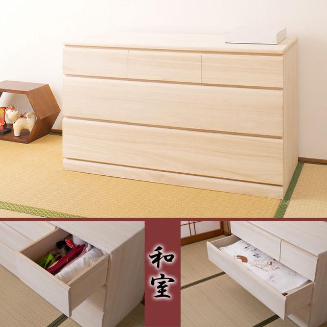 クローゼットチェスト キャスター付き 3段 幅100×奥行44×高さ61cm 桐たんす 押入れ収納 日本製 おしゃれ 衣装ケース 衣類収納 桐箪笥 整理タンス_5