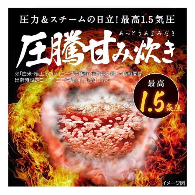 炊飯器 日立 HITACHI 圧力＆スチームIH炊飯ジャー ふっくら御膳 5.5合炊き 漆黒 しっこく RZ-Z100JM-K_2