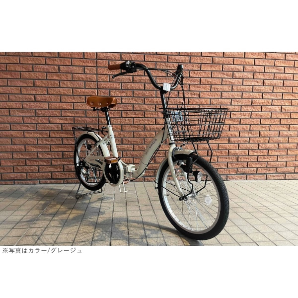 [予約 6月日以降]折りたたみ自転車 20インチ 6段変速 MYPALLAS マイパラス バスケット付き ダイナモLEDライト付き 鍵付き MF203-LG リーフグリーン_13