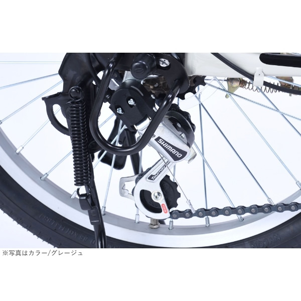 [予約 6月日以降]折りたたみ自転車 20インチ 6段変速 MYPALLAS マイパラス バスケット付き ダイナモLEDライト付き 鍵付き MF203-LG リーフグリーン_7
