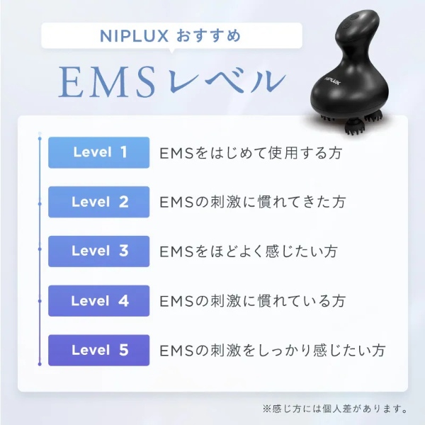 ヘッドスパ NIPLUX EMSヘッドスパPOCKET 頭皮エステ 美顔器 ギフト 頭皮ケア デコルテ 肩こり ヘッドマッサージ NP-EHPO24BK_6